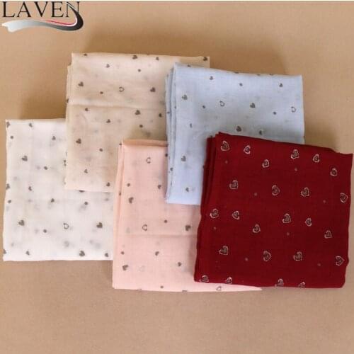 Laven Women glitter scarf printe peach heart shawls design muslim hijab long headband spring scarves/scarf 180*90cm 6 color