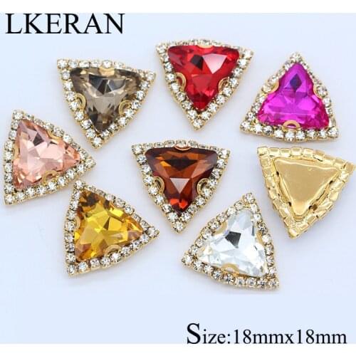 LKERAN New 2019 Style 18mm Metal Buttons For Clothing 10pc 24 Color Acrylic Rhinestone Button 6-hole Sewing Handwork Decoration