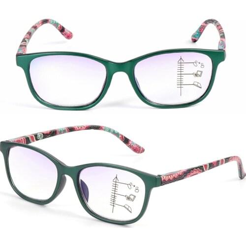 +1.0~+3.5 Multifocal Reading Glasses Progressive Bifocal Anti Blue Ray UV Protect Presbyopic Eyeglasses Computer Eyewear