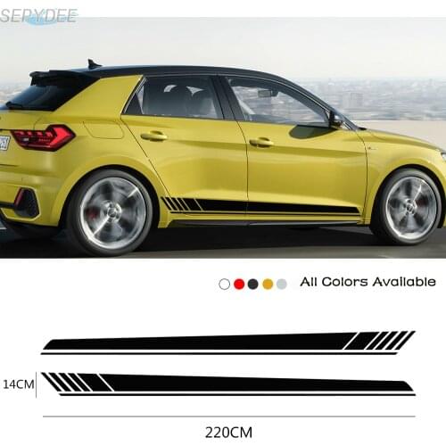 2Pcs Car Door Side Skirt Stickers Decals For Audi BMW Ford Volkswagen Toyota Renault Peugeot Mercedes Honda Car Accessories