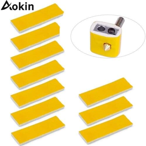 Aokin 10pcs 3mm Thickness Heating Block Cotton for 3D Printer Hotend Nozzle Heat Insulation Cotton for Ultimaker Makerbot
