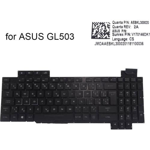 New Czech Backlit keyboard for Asus ROG GL503 VM GL503GE GL503VD DB74 DB71 GL503VS CS Notebook keyboards backlight AEBKL300020