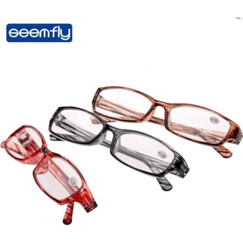 Seemfly Ultra-light Stripe Reading Glasses Clear Leans Magnifying Presbyopic Glasses Eyeglasses oculos gafas For Women&Men