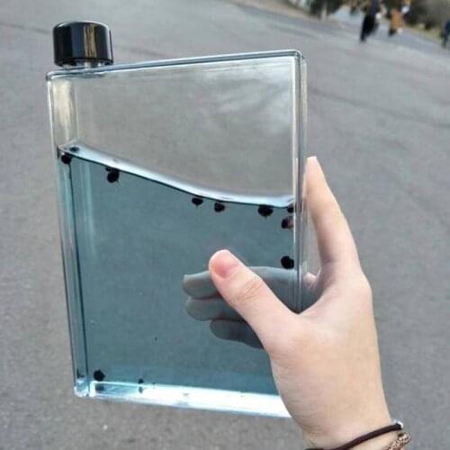 Portable Book Paper Cup Botlte Flat Water Bottle Clear Paper Pad Water Bottle Flat Drinks Kettle Notebook Drink Bottle for Water