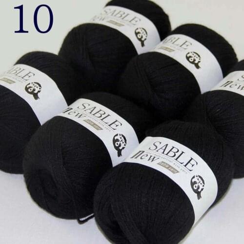 Sale 6*50gr Super Soft Pure Sable Cashmere Wrap Shawls Hand Knit Wool Crochet Yarn Black 243-10-6