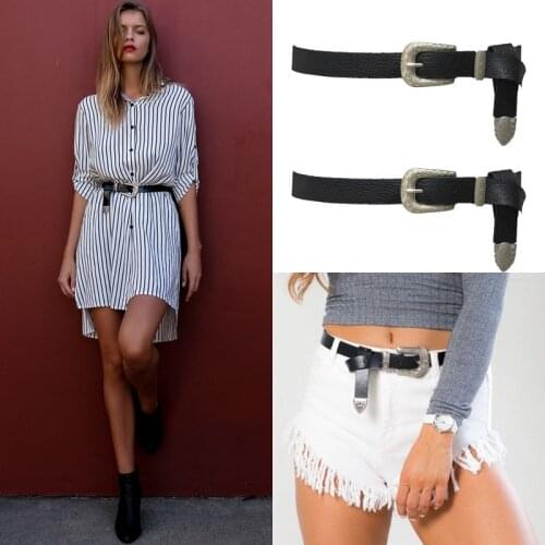 New Fashion Elegant Womens Ladies Vintage Metal Boho Leather Double Buckle Waist Belt Waistband Streetwear Vintage Metal Belt