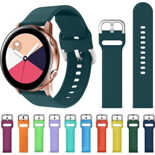 20mm 22mm Universal Solid Color Silicone Watch Band For Samsung Galaxy Watch Active2 For Amazfit BiP GTR GTS For HuaWei Watch GT