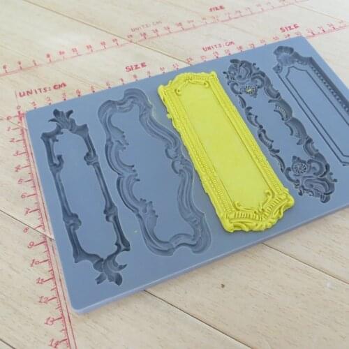 Silicone Mold Fondant Molds Vintage Art Decor Molds Object Labels Five Pattern Food Grade Mold Silica Gel Moulds CIQ,EEC,CE / EU