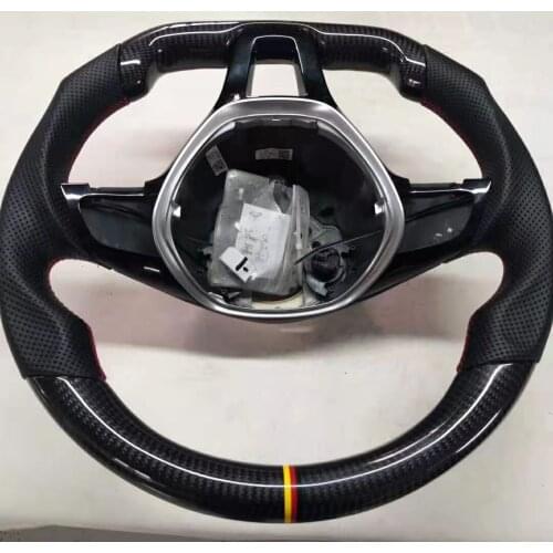 Cuatomized Carbon Fiber Sports Steering Wheel Alcantara Perforated Leather for Volkswagen POLO Golf Touran Teramont 2016-2021