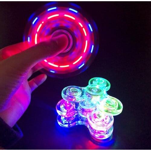 Luminous Fidget Spinner LED Light Up Changeable Hand Spinners Adult Glowing Spiner Stress Relief Toys For Kids