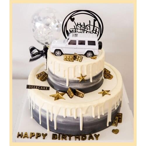 Cartoon Car Cake Decorations Boy Girl Happy Birthday Party Cake Baking Decors Supplies Baby Shower Cake Topper Kids Gift Cars