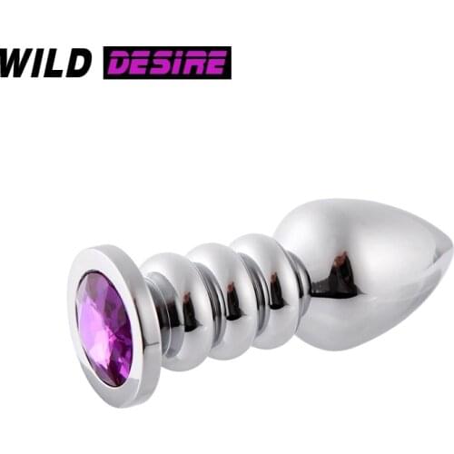 High Quality Intimate Metal Anal Plug with Crystal Jewelry Butt Plug Anal Beads Anus Dilator Anal Toy for Men Women Masturbation