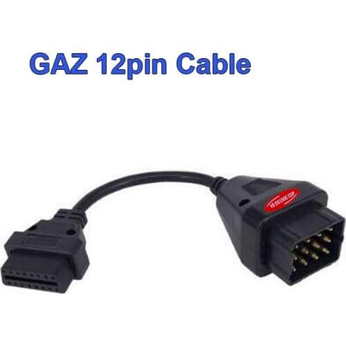 Factory price working Gaz 12pin for 16 PIN Female to Male 12 pin OBD OBD2 OBDII DLC 16 Pin Converter Cable gaz12pin Free ship