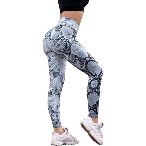 Fitness Sexy Serpentine Leggings High Waist Snake Skin Printed Womens Yoga Pants Workout Gym Accessories Running Trousers