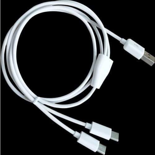 1meter 3ft 2 in 1 USB type C charger cable dual usb type c charge cable