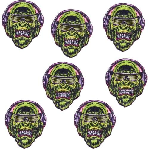 10Pcs/Set Punk Stripes Patches on Clothes Bear Patch Iron on Embroidery Patches for Clothing DIY Hippie Patches Appliques