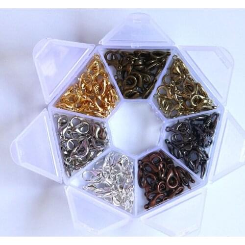 140Pcs/Set 10MM 12MM Mix 7 Colors Lobster Clasps Jewelry Accessories & Findings