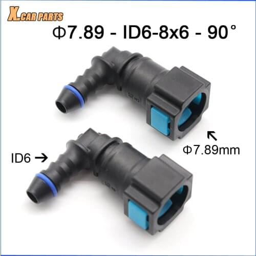 2pcs/lot 7.89mm 7.89 ID6 90 degree Connector 5/16 Pipe Joint Universal Fuel Line Quick Female Connector Lengthened Fittings