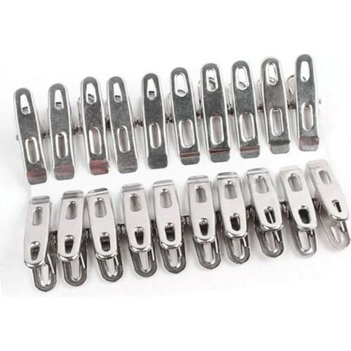 20pcs/set Stainless Steel Metal Clips For Coat Pants Laundry Drying Hanger Rack Washing Towel Holder Hanger