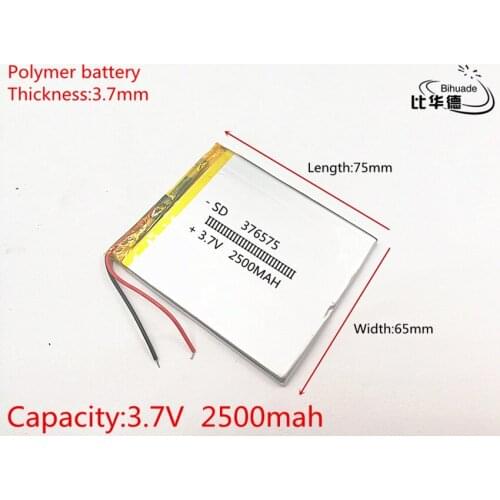 3.7V,2500mAH,376575 PLIB; polymer lithium ion / Li-ion battery for GPS,mp3,mp4,mp5,dvd
