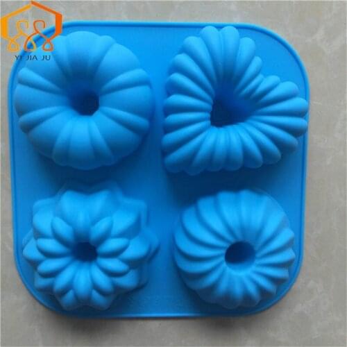4 Different Flower Shaped Silicone Cake Molds Cold Soap Molds No Color Drop Household Handmade Soap tools