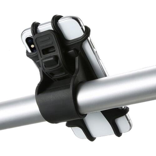 Besegad Bike Phone Holder 360-Degree Rotation Shockproof Soft Silicone Bicycle Cellphone Bracket Mount for Smartphones GPS