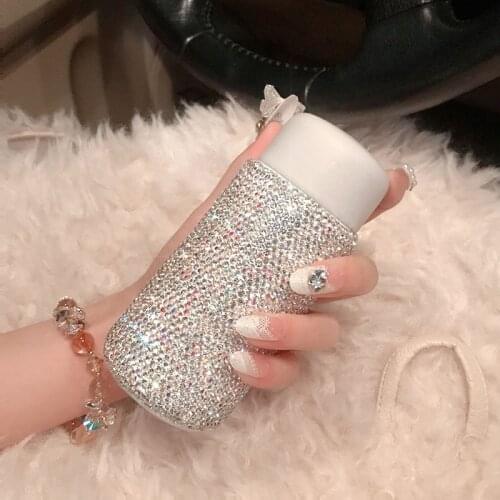 Glittering thermos Bling Diamond thermos cup stainless steel thermos bottle portable outdoor in car drinking water appliance