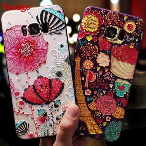 Floral Case For Samsung Galaxy S8 S9 S10 S20 FE S21 Ultra Plus A10 A12 A21S A31 A32 A40 A50 A51 A52 A70 A71 A72 TPU Relief Cover