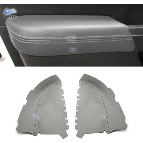 Interior Parts Gray For Honda Pilot 2009 2010 2011 2012 2013 2pcs Microfiber Leather Front Door Panels Armrest Covers Trim