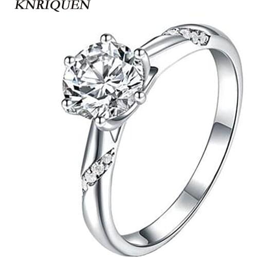 Classical 0.5ct 1ct 2ct D Color Real Moissanite Rings for Girfriend 925 Sterling Silver Plated Platinum Wedding Ring Fine Jewel