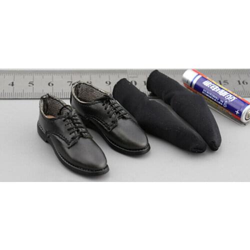 MA1009 1/6th Soldier Leather Shoes+Socks Model for 12" Action Figure