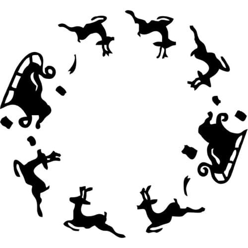 MIGNATIS - Cylinder Shaped Deer and Gifts Label Sticker Sticking Mural Art Decal For Car Window Loptop Decoration Vinyl Stickers