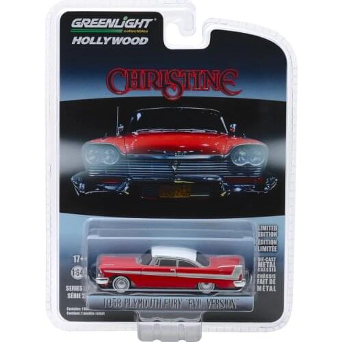 GreenLight 1:64 1958 Plymouth Fury (Evil Version) Alloy model car Metal toys for childen kids diecast gift