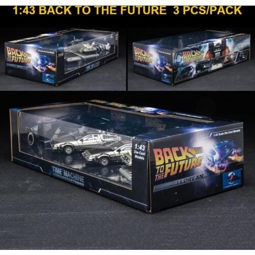 3 pcs 1/43 Scale Metal Alloy Car Diecast Model Time Machine DeLorean DMC-12 Model Toy Back to the Future Collecection