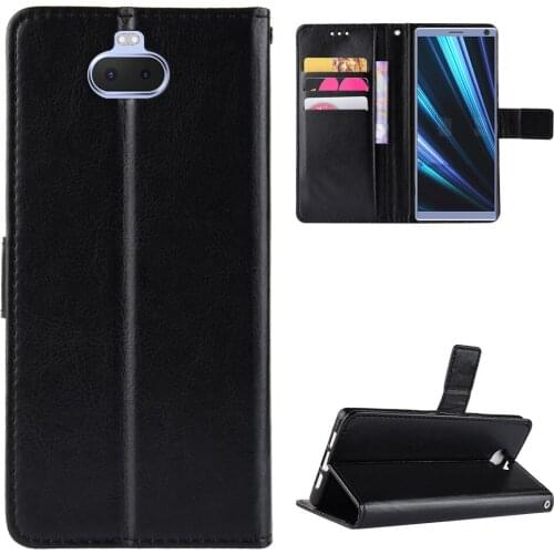 Fashion ShockProof Flip PU Leather Wallet Stand Cover Sony Xperia 10 Plus Case For Sony Xperia10 Sony 10Plus Sony10 Phone Bags