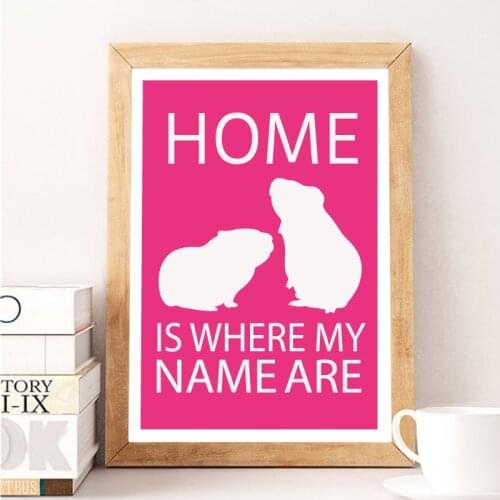 Guinea Pig Personalized Canvas Painting Wall Picture Home Decor , Custom Your Pets Name Poster Canvas Prints Pet Lovers Gifts