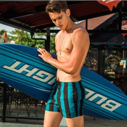SD631 2019 new beach holiday sexy stripe swimwear men beach shorts board surfing shorts briefs men swimsuits sunga sports shorts