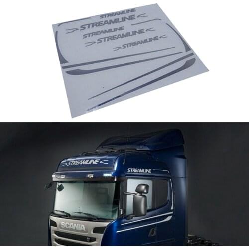 Streamline Decorative Metal Sticker Set for 1/14 Tamiya RC Truck Trailer Tipper Scania 470 620 730 Car Diy Parts
