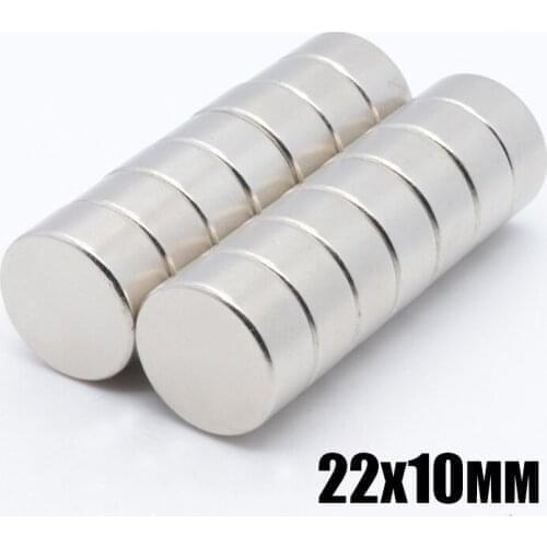 10pcs 22*10 mm N35 Mini Super Strong Rare Earth Fridge Permanet Magnet 22x10 mm Small Round Neodymium Magnet 20*10 mm