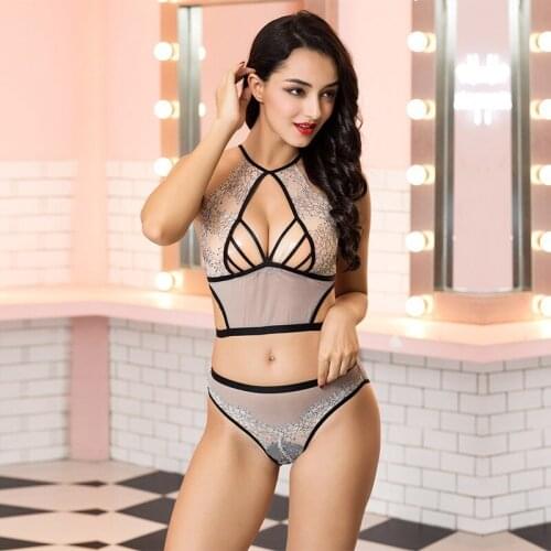 New ladies sexy pajamas set perspective sex appeal pajamas one-piece suit