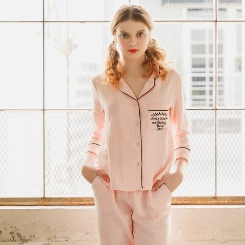 Pajamas Autumn/Winter Korean WomenS Palace Style Sleepwear 100% Cotton Sleepsuit Pajamas Intimate Lingerie Casual Home Clothing