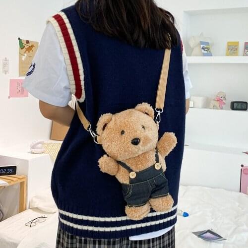Animal Plush Backpacks Children Baby Girls Kawaii Boys Teddy Bear Bag Side Bags Kids Backpack Bolsa Infantil Birthday Gift BK50B
