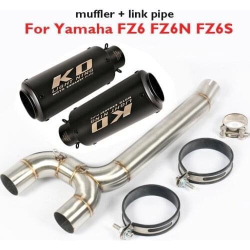 Slip on FZ6 Motorcycle Exhaust System Tip Muffler Escape Muffler Pipe Middle Connect Tube for Yamaha FZ6 FZ6N FZ6S