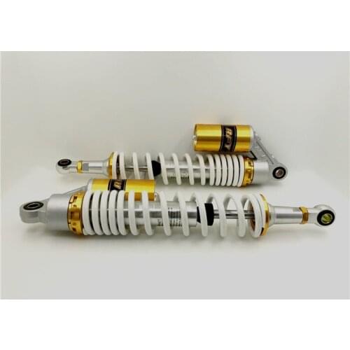 2pieces Universal 8mm Spring 390mm Motorcycle rear shock absorber for Honda Yamaha suzuki kawasaki atv Silver + white