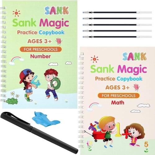 Magic Writing Pastes Children Before School Grooves Post Number and Math Kids Workbook Handwriting Practice Copybook