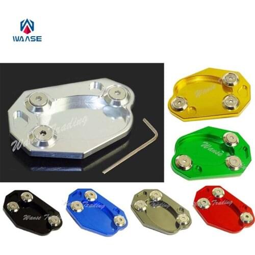 Waase Motorcycle Kickstand Foot Side Stand Extension Pad Support Plate For KAWASAKI Ninja ZX-10R ZX10R 2008 2009 2010 2011-2015
