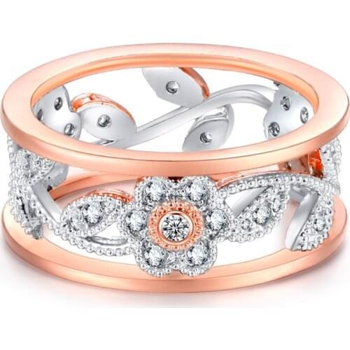 VC91 Elegant Luxury 925 Sterling Silver Ring zirconia stone Wedding Jewelry Rings For Women