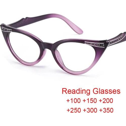 +1.0 +1.5 +2 +2.5 +3 +3.5 Cats Eye Reading Glasses For Women Presbyopia Magnification Eyewear Vintage Glasses Christmas Parent