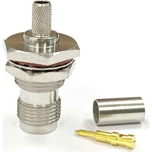 1pc RP-TNC female jack RF Coax Connector Crimp with Nut RG58,RG142,RG400,LMR195 Cable Straight Nickelplated NEW wholesale