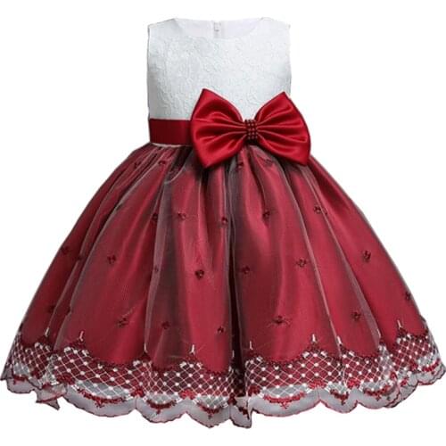 2021 Summer Lace Flower Kids Dress For Girls Evening Wedding Party Dress Elegant Girl Princess Children Birthday Dresses